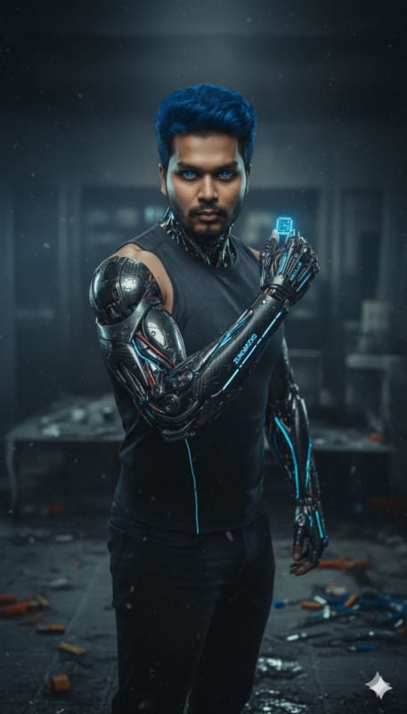 Hyperrealistic Biomechanical Cyborg Portrait thumbnail 2
