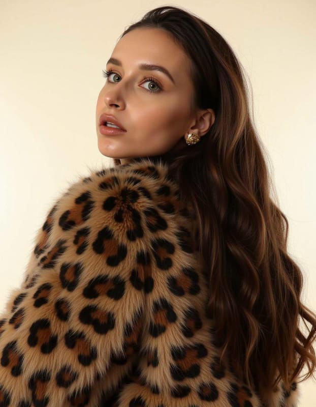 Glamorous Leopard Print Fashion Editorial Portrait - view 1