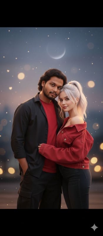 Cinematic Moonlit Couple Portrait - view 1