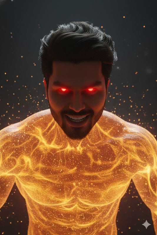 Glowing Humanoid Figure Crawling in Sci-Fi Fantasy thumbnail 2