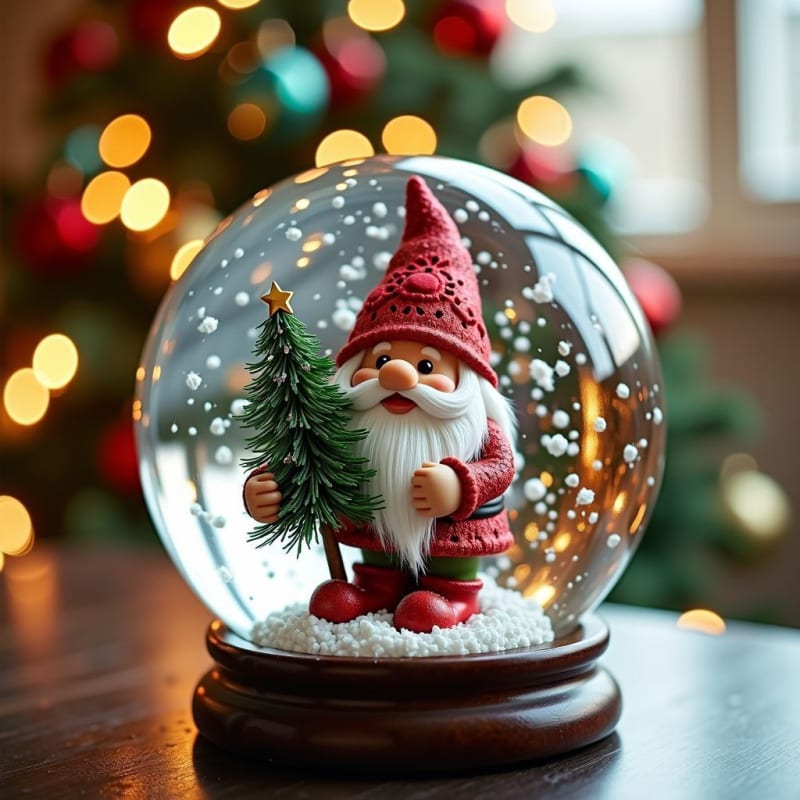 Enchanting Christmas Gnome Snow Globe Photography thumbnail 3