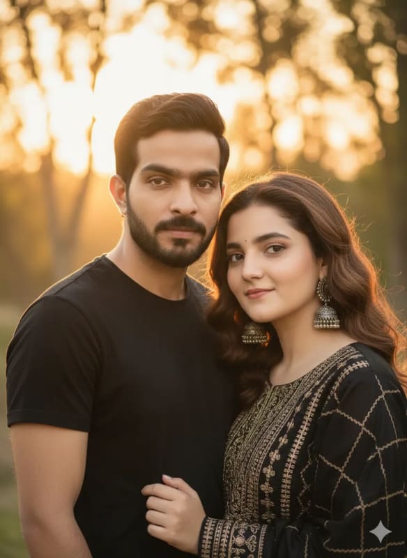 Golden Hour Pakistani Couple Portrait Photography - view 1