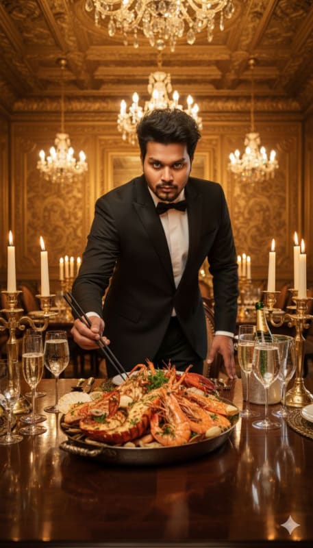 Luxury Golden Fine Dining Portrait thumbnail 2