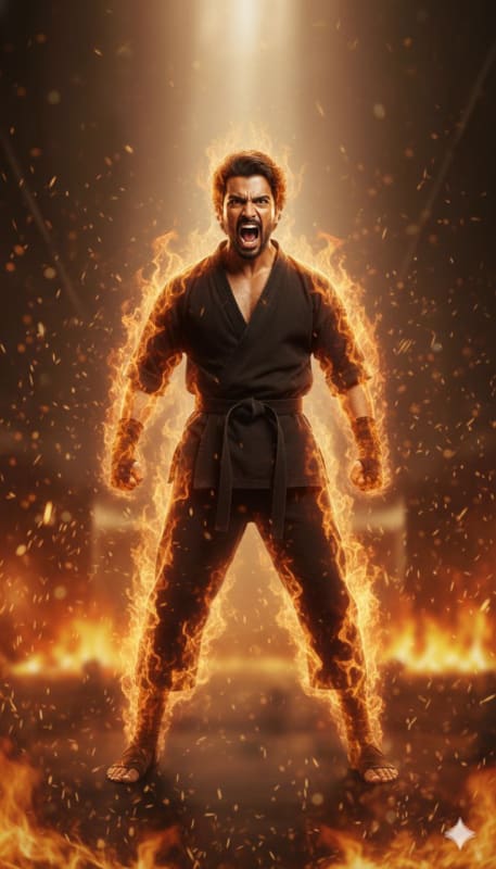 Cinematic Martial Arts Fire Kick thumbnail 2