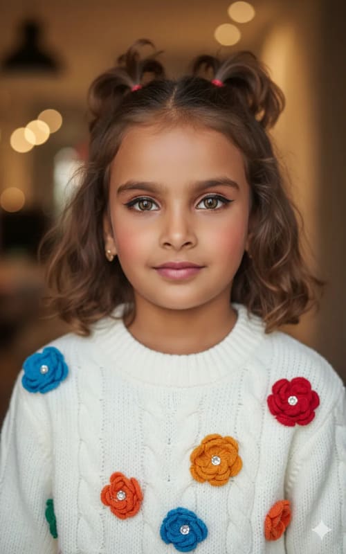 Girl in Knitted Sweater Portrait - AI Art Prompt thumbnail 2
