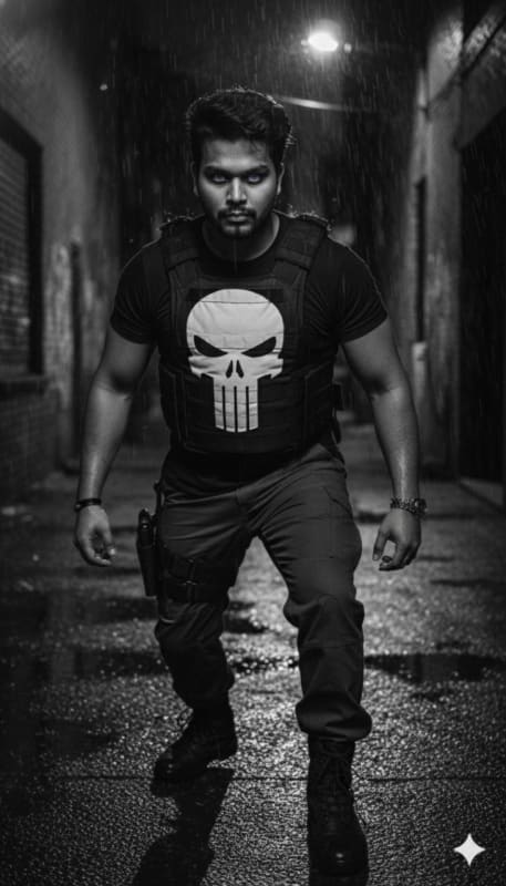Gritty Noir Punisher Portrait thumbnail 2
