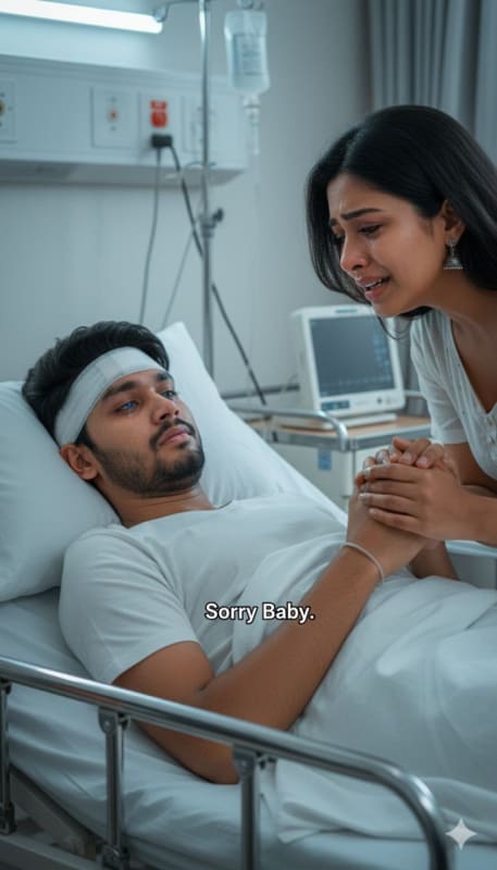 Emotional Hospital Scene: Injured Boy & Crying Girl - view 1