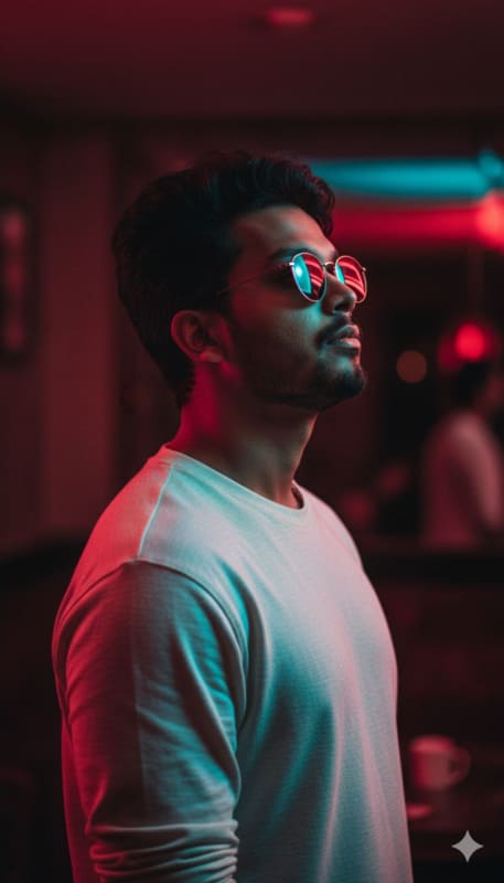 Cinematic Dual-Tone Neon Portrait - view 1