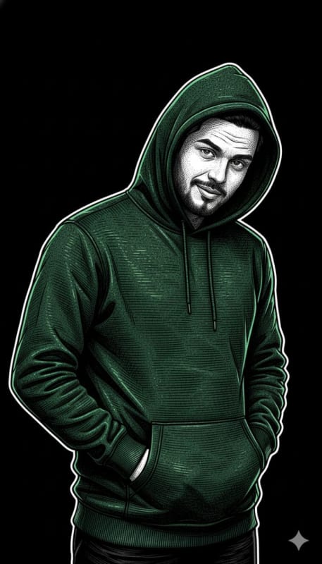 Detailed Engraved Portrait with Metallic Accents - view 1