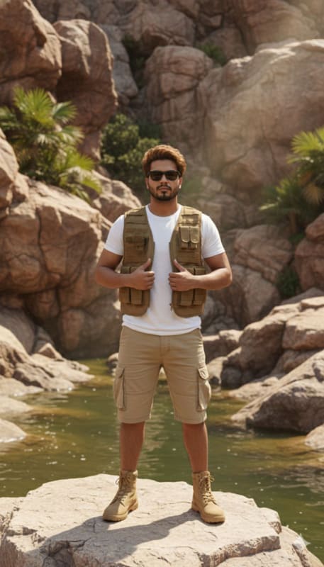Tactical Explorer in Rocky Oasis - view 1