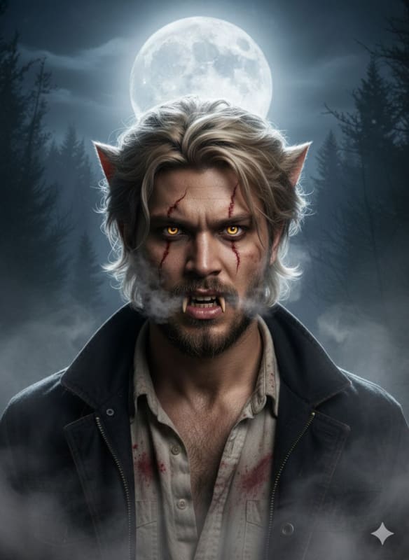Hyperrealistic Werewolf Transformation Portrait - view 1