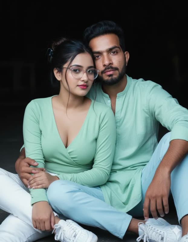 Hyperrealistic Portrait of a Young Couple in Editorial Style thumbnail 2
