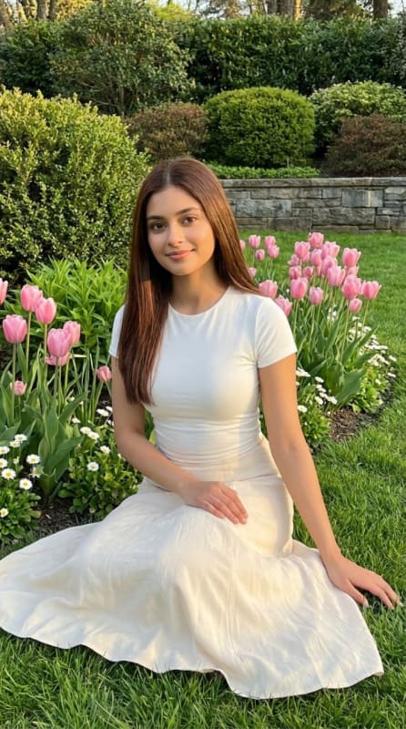 Graceful Woman in Spring Garden thumbnail 2