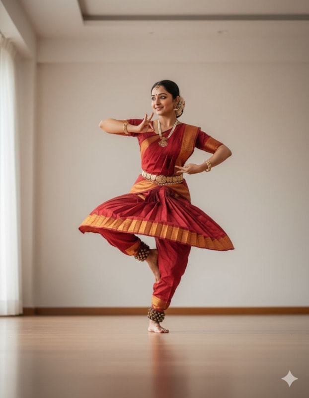Realistic Bharatanatyam Dancer Studio Portrait thumbnail 3