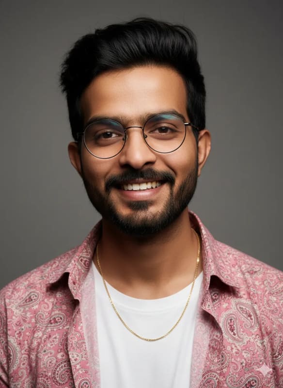 Handsome Man Portrait with Sunglasses and Paisley Shirt thumbnail 2
