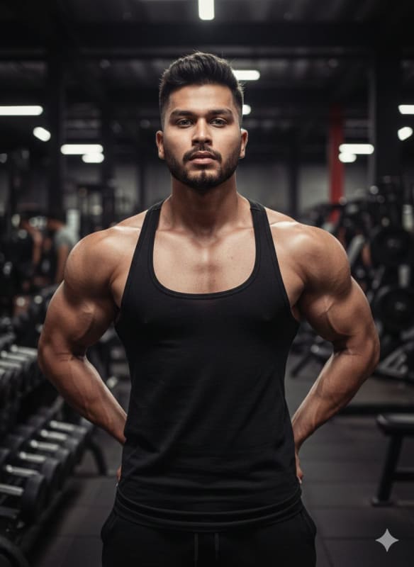Muscular Man Gym Portrait: High-Energy Fitness Photography thumbnail 2