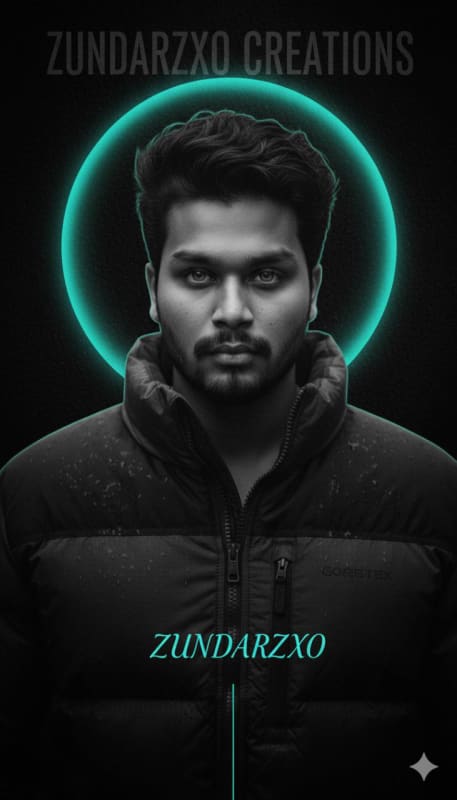 Vintage Film Portrait with Retro Texture and Turquoise Halo thumbnail 3