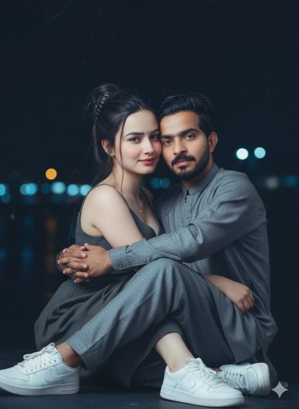 Romantic Couple Portrait with Flash Photography thumbnail 2