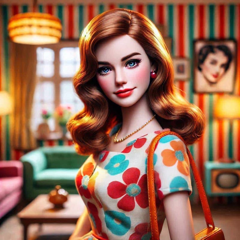 Poppy Parker 1960s Fashion Portrait AI Art Prompt thumbnail 2