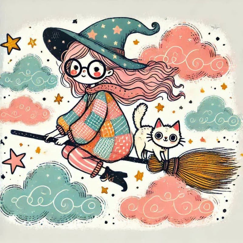 Whimsical Witch Illustration for Children's Books - view 1