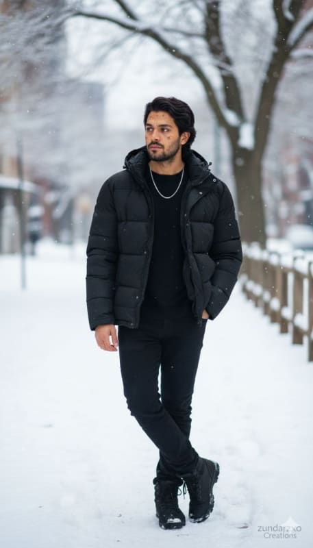 Photorealistic Winter Street Male Portrait - view 1