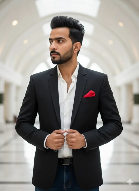 Cinematic Portrait of a Stylish Man in Modern Interior thumbnail 2