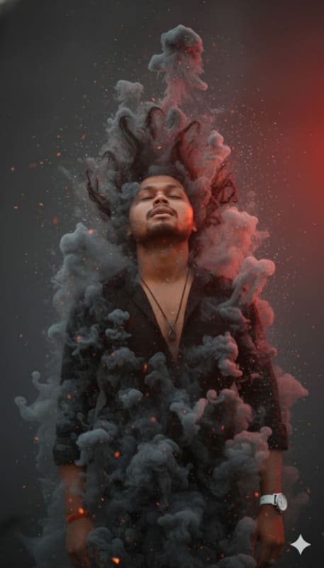 Surreal Smoke Disintegration Portrait - view 1