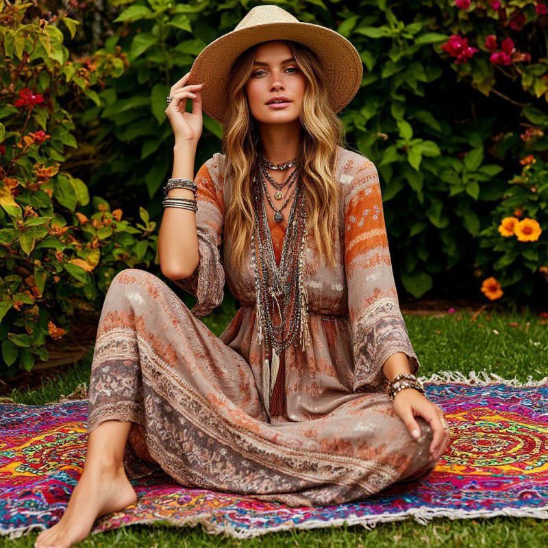 Boho Chic Woman in Garden: Fashion & Editorial Photography thumbnail 4