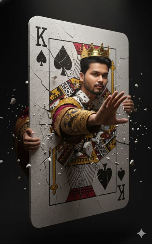 King of Spades Stone Portrait: Hyper-Realistic 64K DSLR Image - view 1