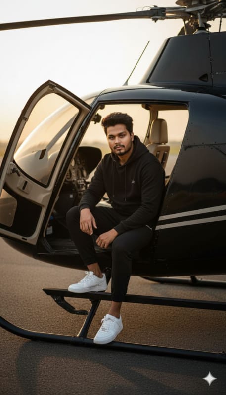 Luxury Helicopter Portrait - Golden Hour - view 1