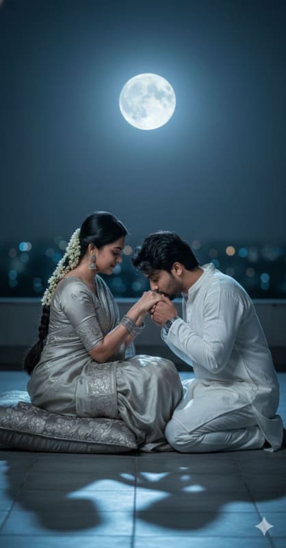 Romantic Rooftop Proposal Under the Moonlight - view 1