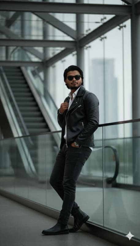 Urban Glass Escalator Fashion Portrait thumbnail 3