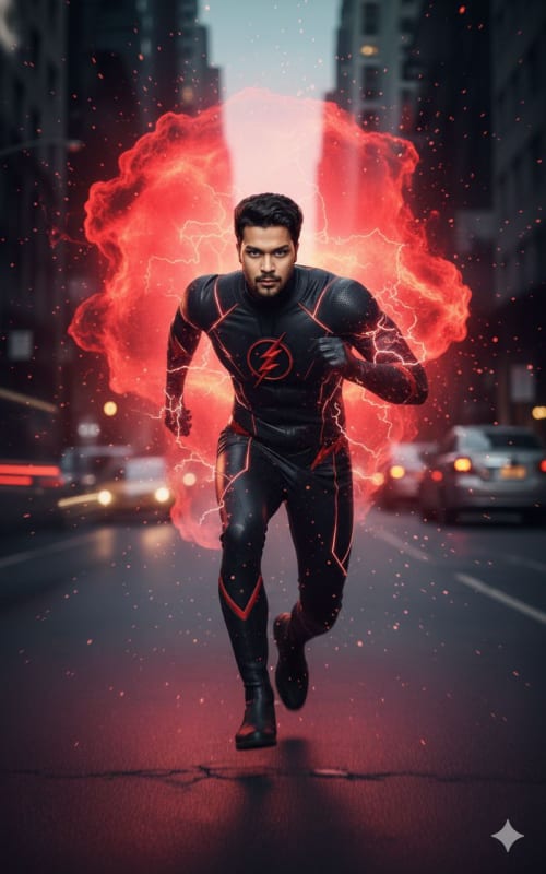 Black Flash Jumpsuit Fashion Photography Prompt thumbnail 5