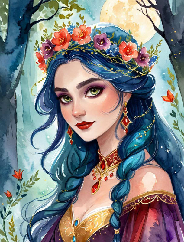 Vampiress Cyrice: Dark Fantasy Portrait with Moonlit Allure thumbnail 4