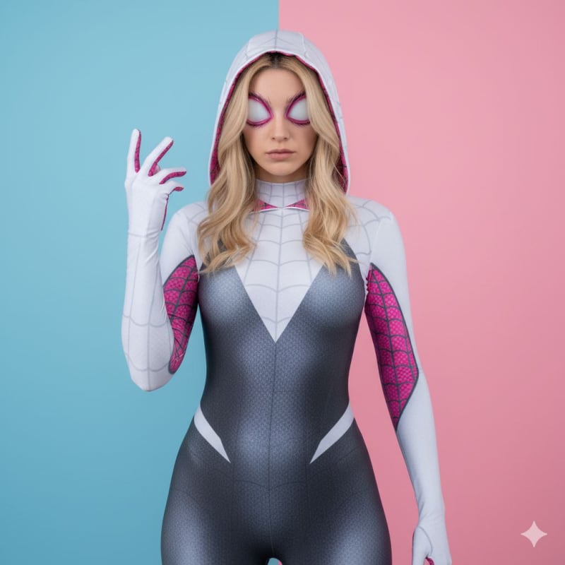 Ultra-Realistic Spider-Gwen Cosplay Portrait thumbnail 2