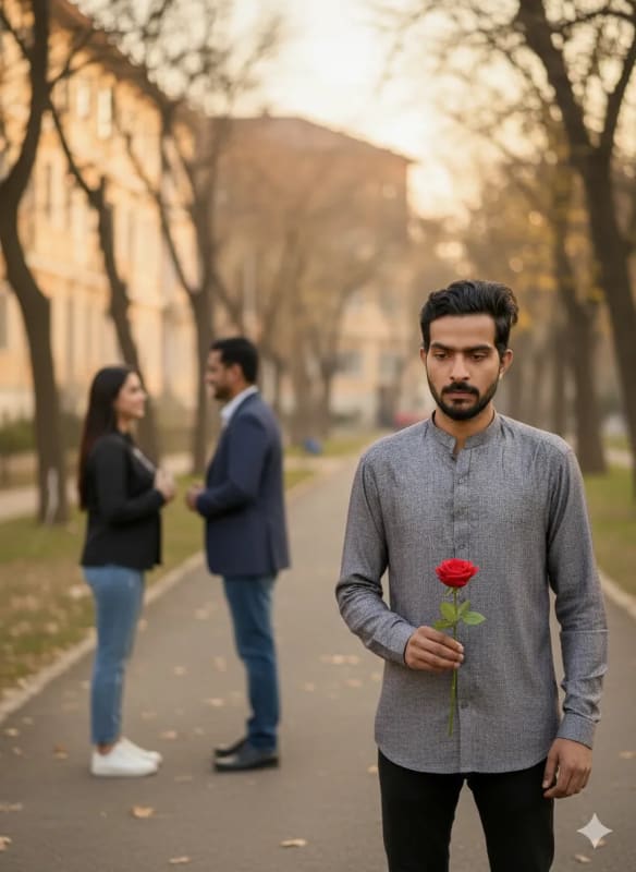 Heartbreak Scene: Man with Rose, Lost Love thumbnail 4