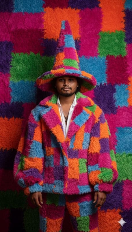 Avant-Garde Fluffy Patchwork Fashion - view 1