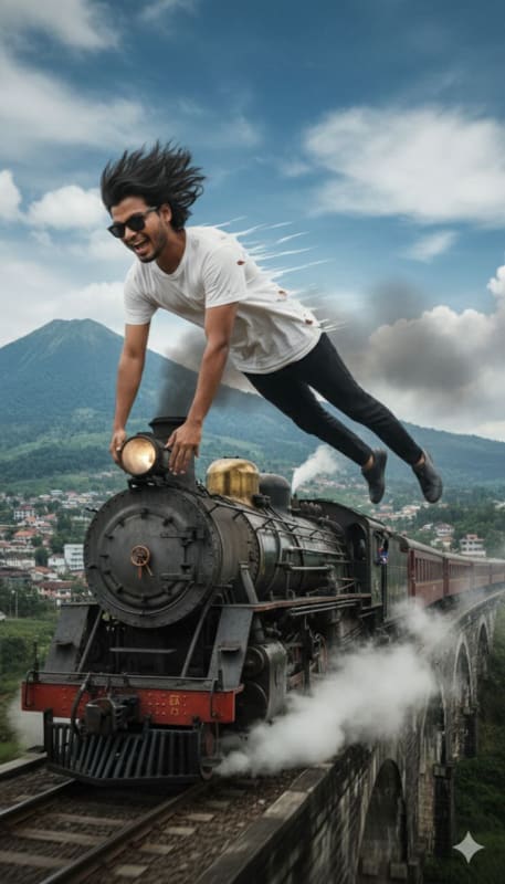 High-Speed Train Stunt over Bandung - view 1