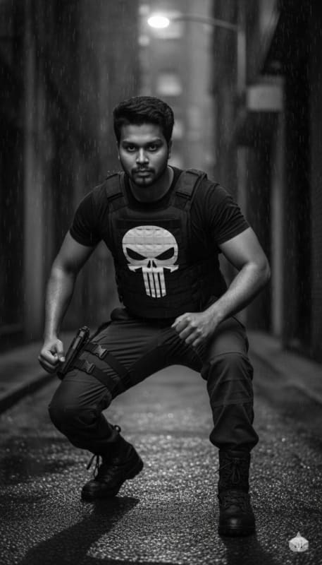 Punisher Noir: Selective Color Tactical Portrait - view 1