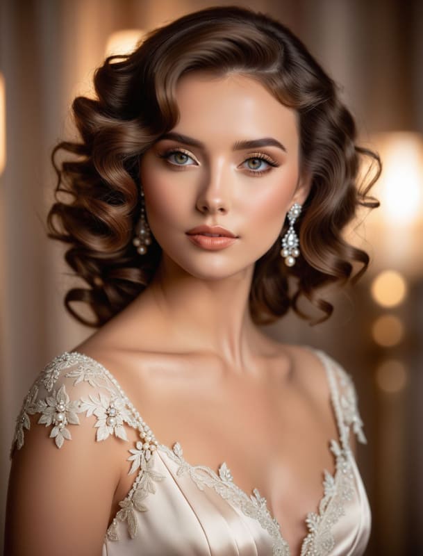 Ethereal Fashion Portrait: Vintage Glam Meets Modern Style thumbnail 3