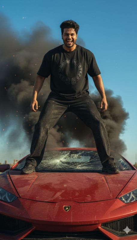 Wrecked Lamborghini Fashion Editorial thumbnail 2