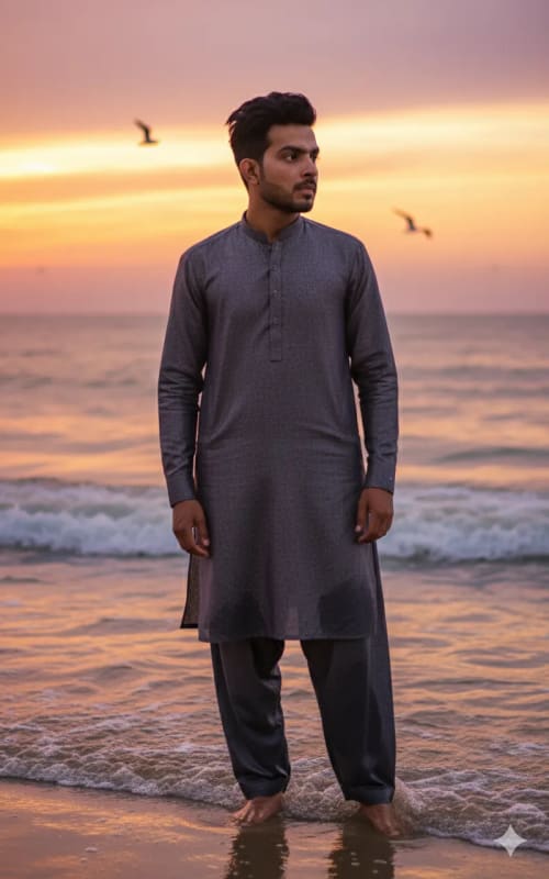 Sunset Sea Boy Portrait - Poetic Solitude thumbnail 2