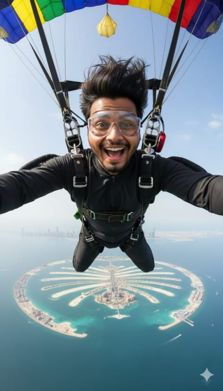 Skydiving Selfie Over Palm Jumeirah - view 1