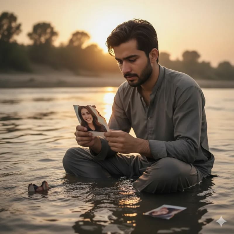 Heartbreak in the Sunset: Cinematic Scene of Lost Love - view 1