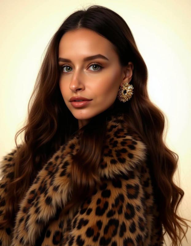 Glamorous Leopard Print Fashion Editorial Portrait thumbnail 2