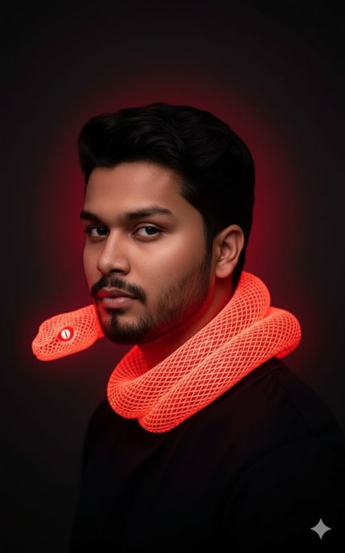 Neon Snake Portrait: Moody and Dramatic AI Art Prompt thumbnail 2