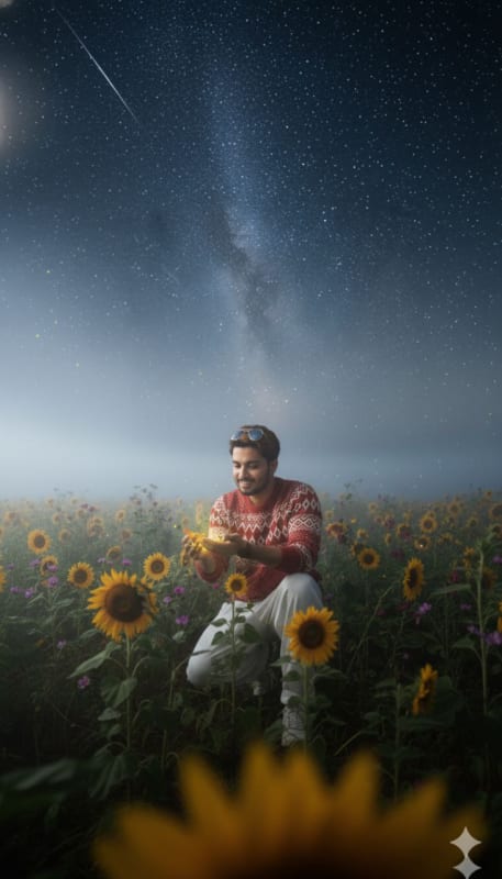 Cinematic Night Portrait: Firefly Field & Milky Way - view 1