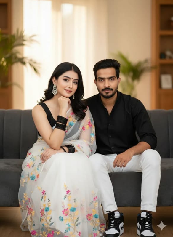 Elegant Indian Couple Portrait Photography thumbnail 2