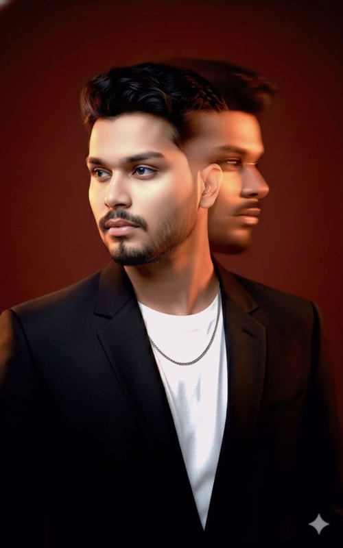 Cinematic Portrait with Motion Blur Effect: Golden Hour Lighting - view 1