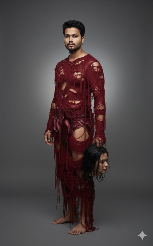 Avant-Garde Dark Fashion Portrait thumbnail 2